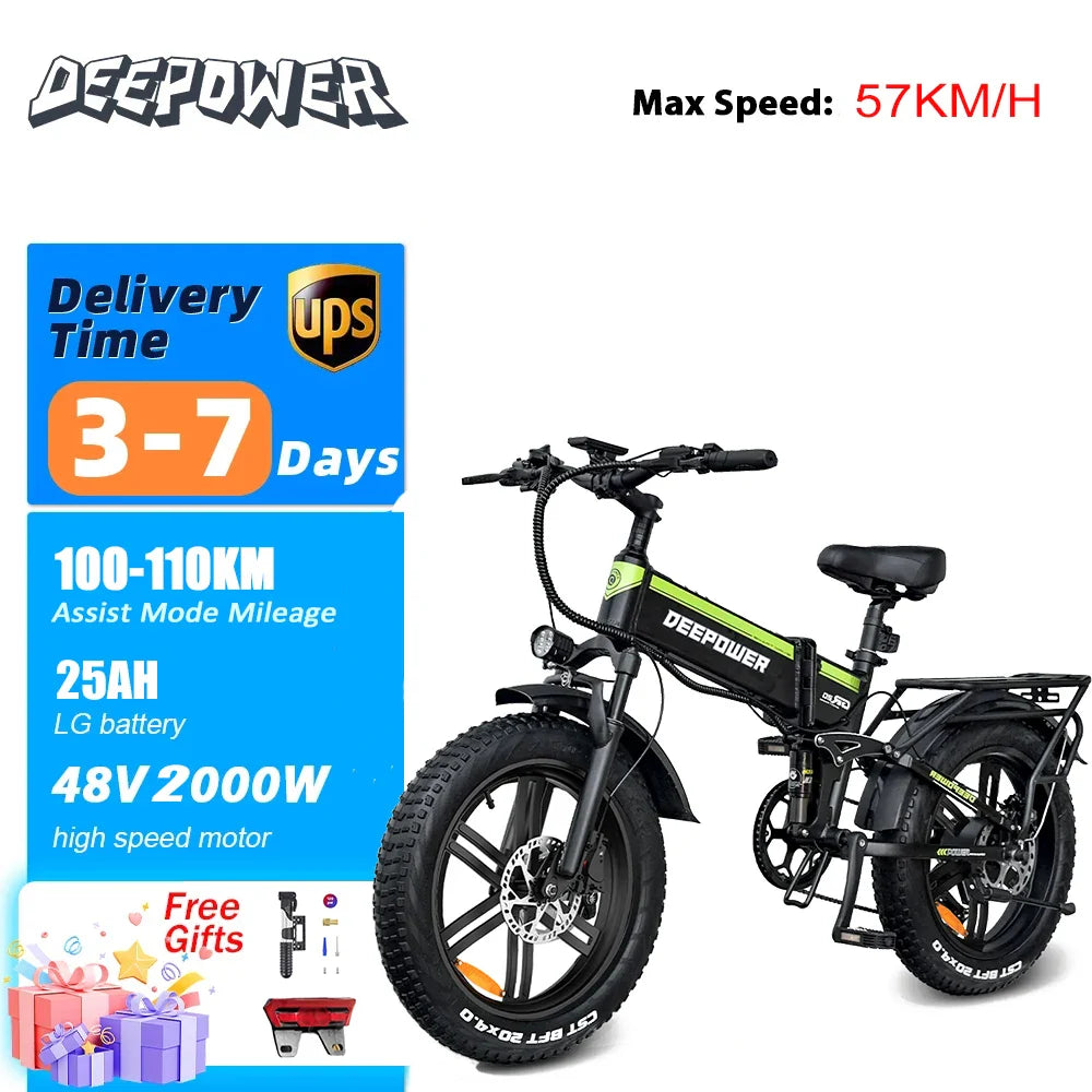 DEEPOWER H20PRO 2000W Folding Electric Bike