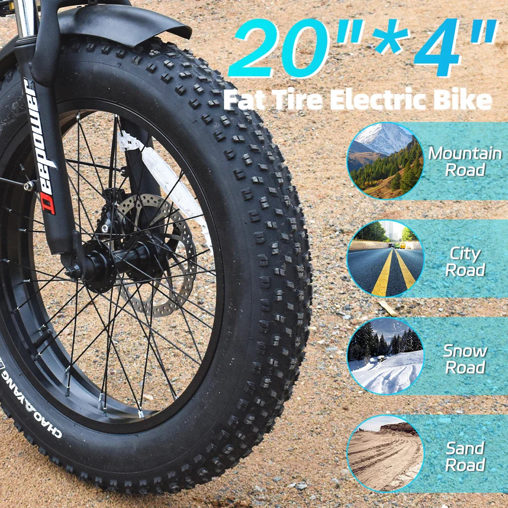 DEEPOWER G20 1000W Folding Fat Tire Ebike