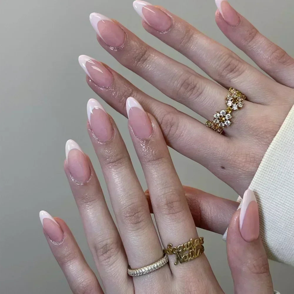 24pcs Short Almond Fake Nails