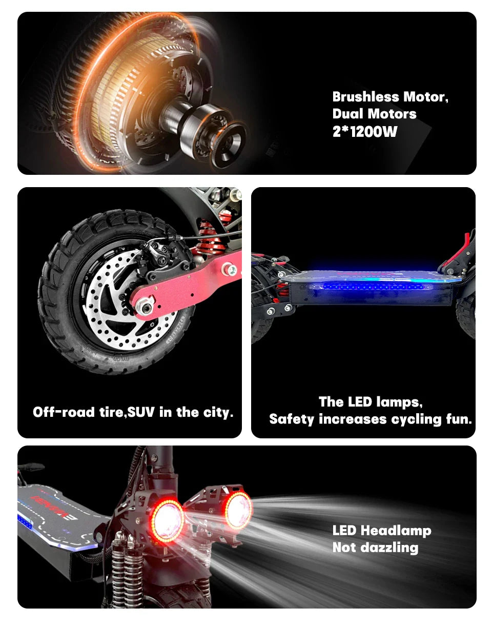 2400W Dual Motor Foldable Electric Scooter