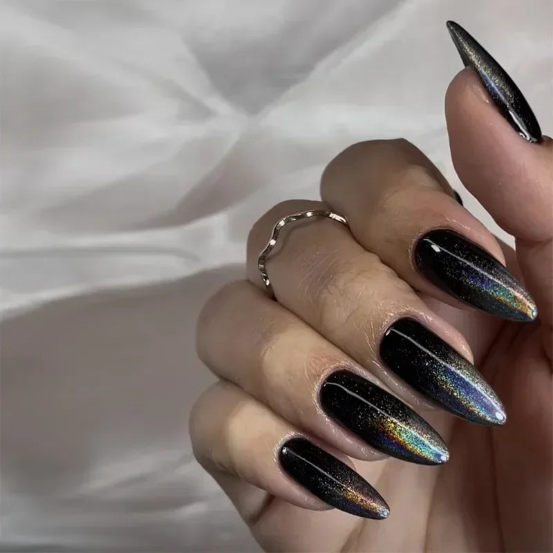 24pcs Short Almond Fake Nails
