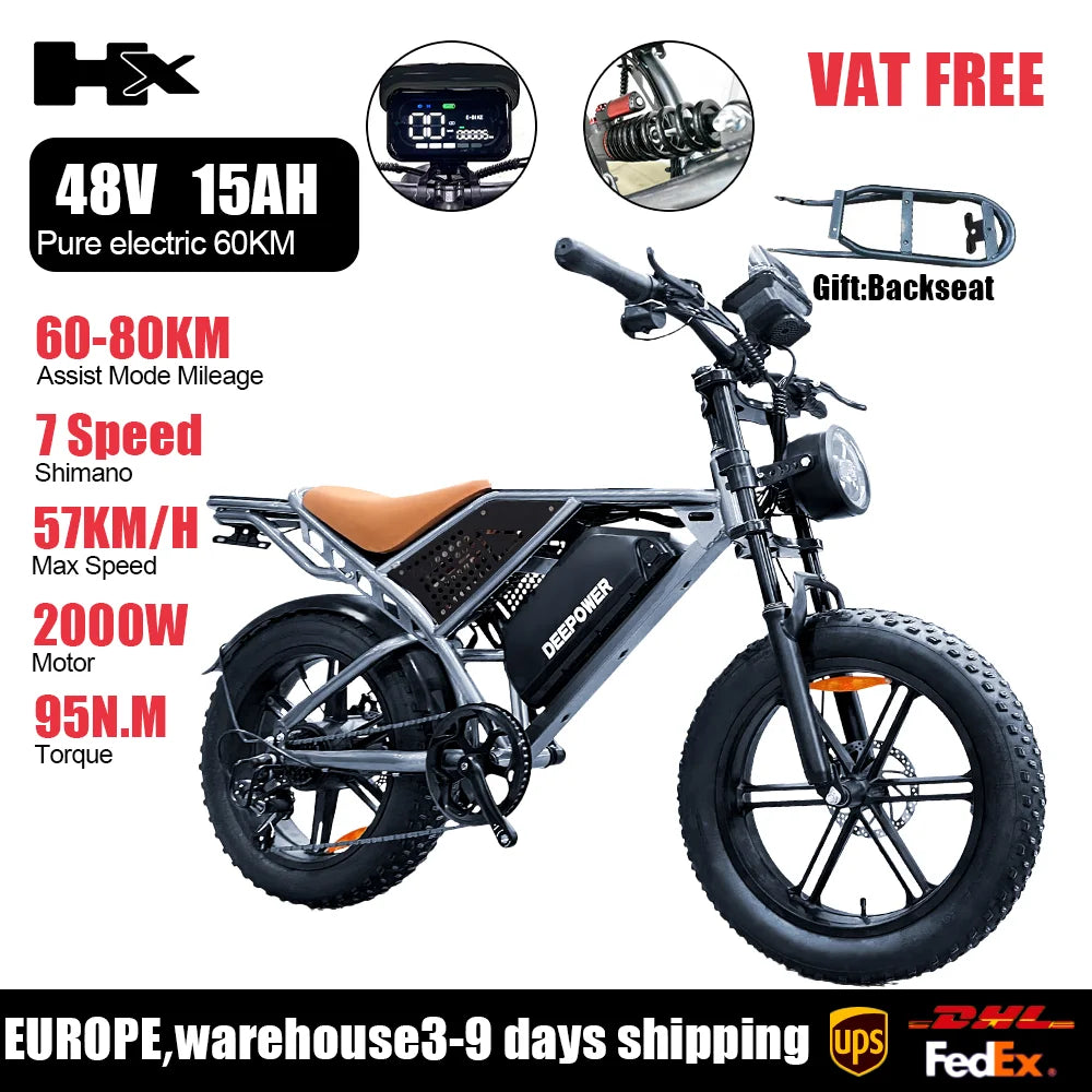HX Q20PRO 2000W Fat Tire Electric Bike