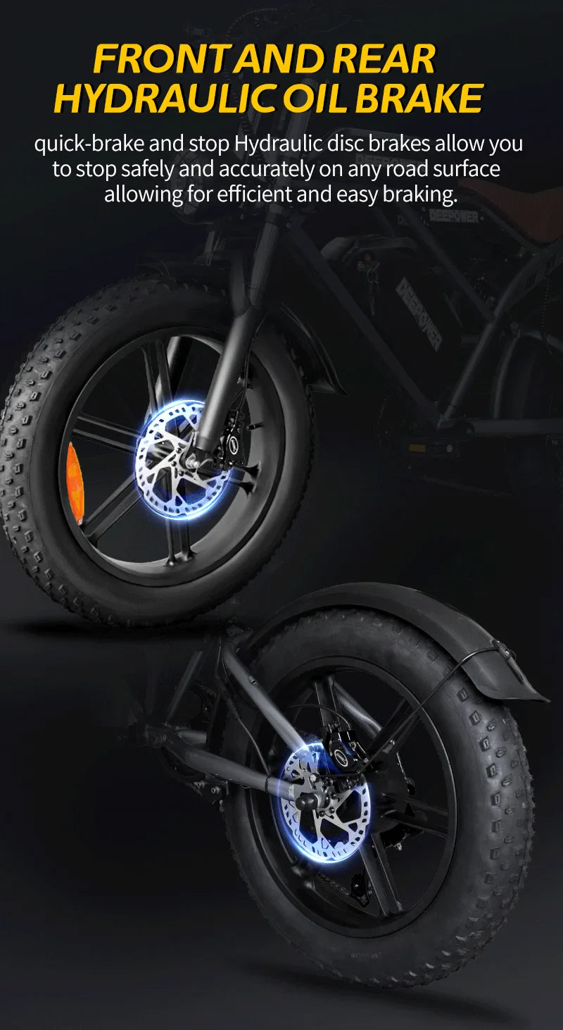 IDOTATA Moped Fat Tire Electric Bike