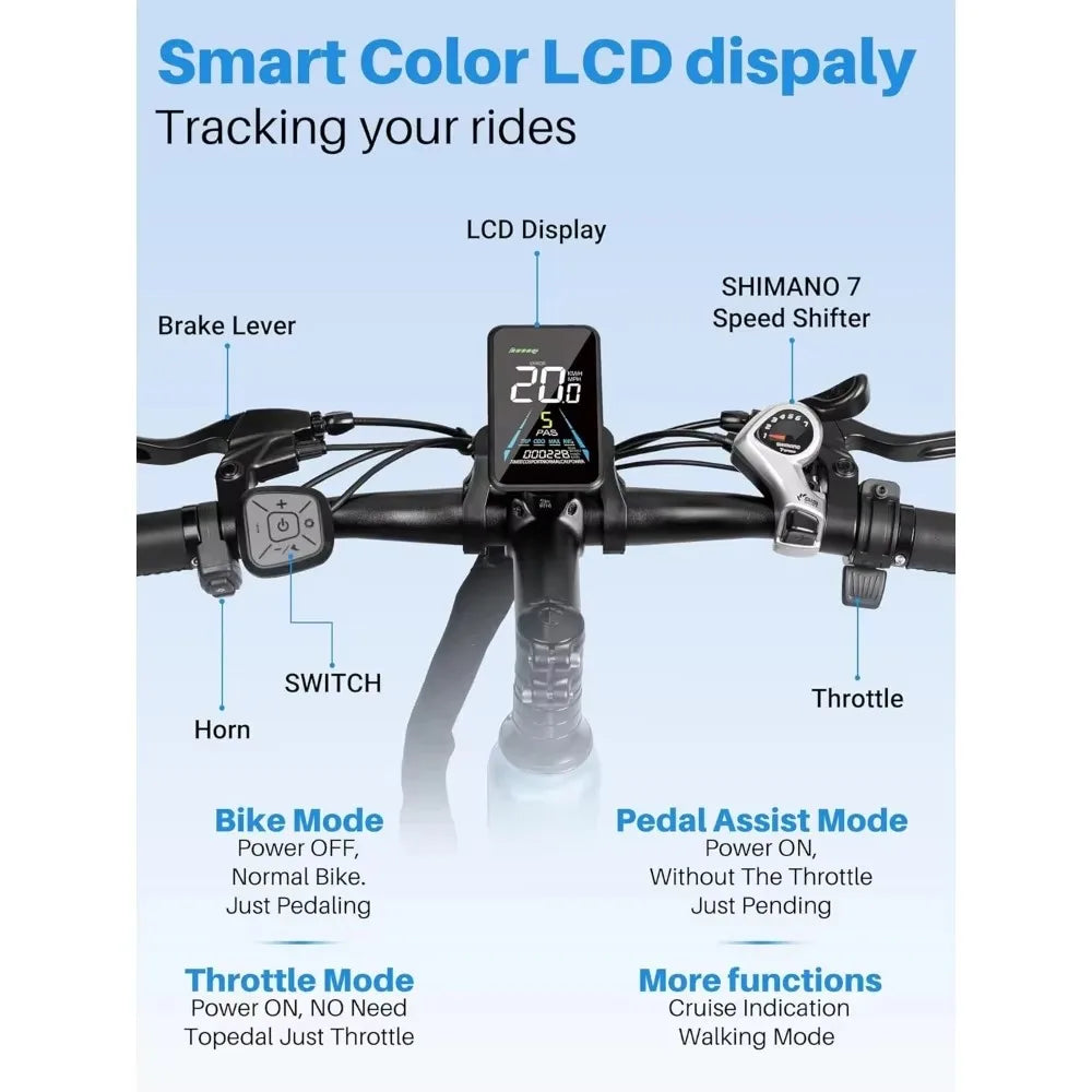500W Electric Mountain Bike – 26” 20MPH Ride