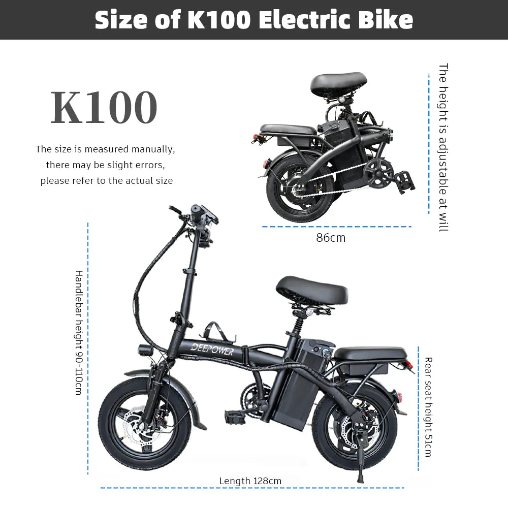 ZPW K100 400W Fat Tire Folding Ebike