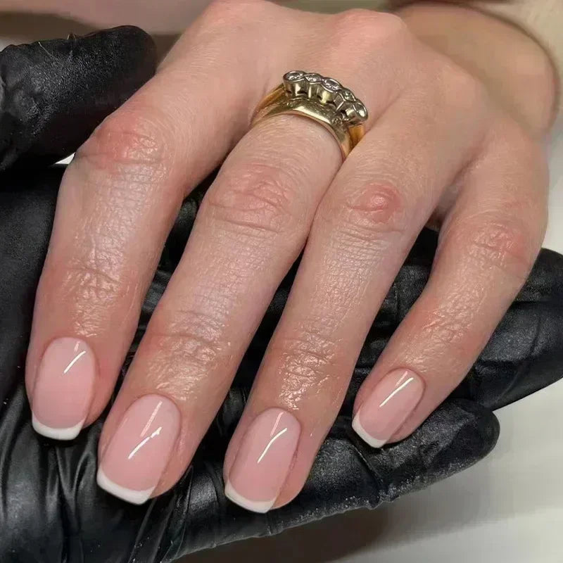 24pcs Short Almond Fake Nails