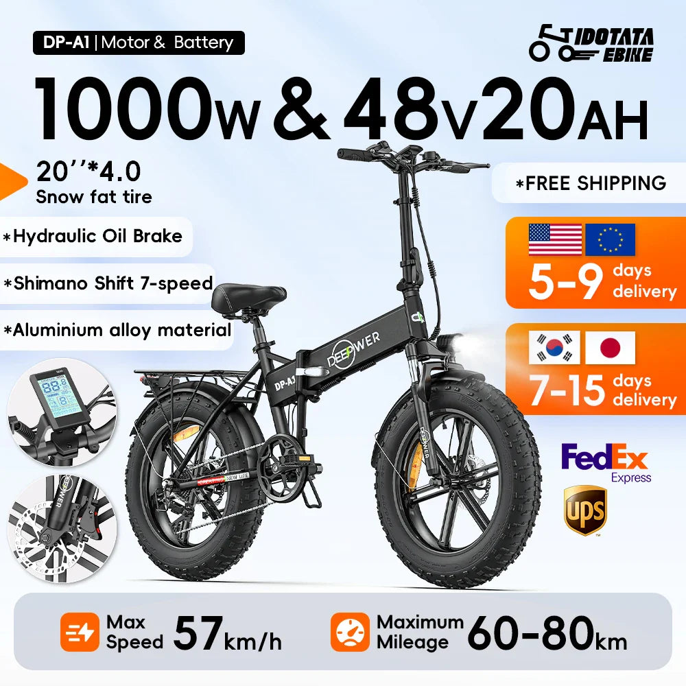 IDOTATA 1000W Folding Electric Bike