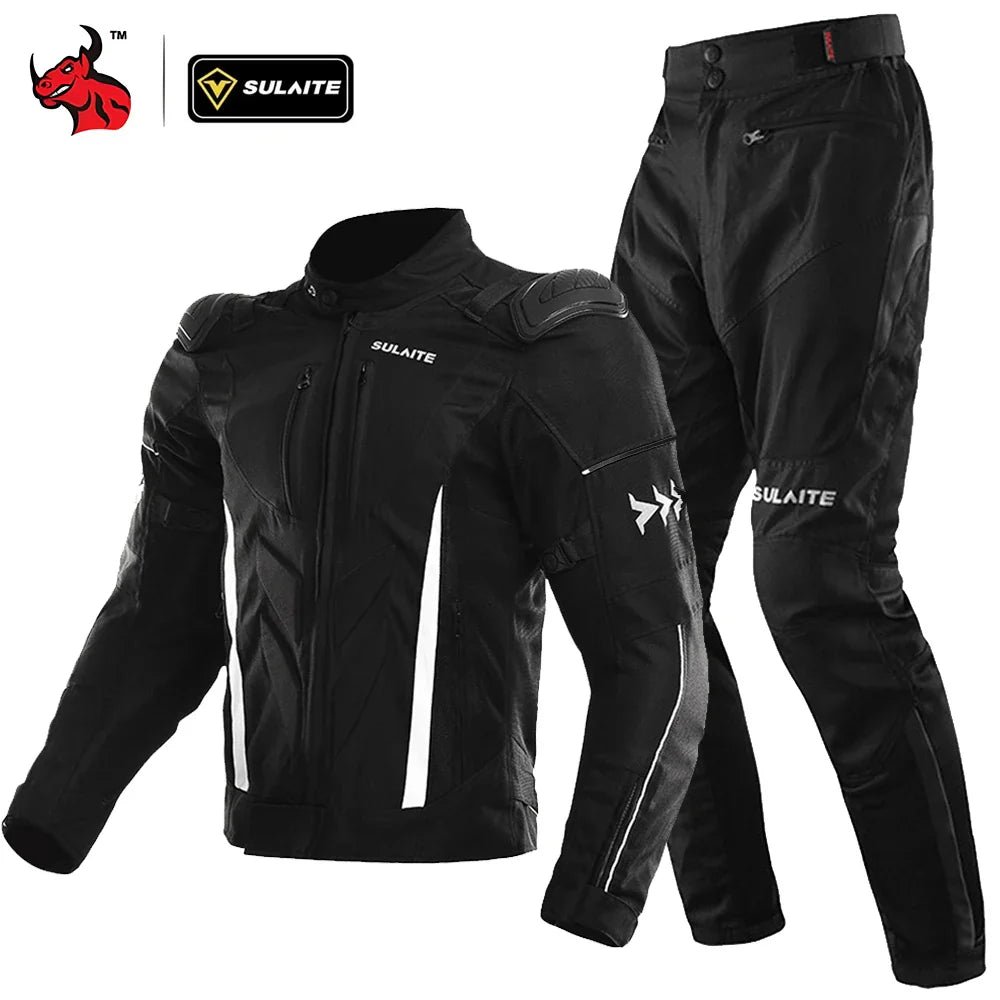 Motorcycle Jacket Pants Lightweight Anti-Fall Set Summer Breathable Mesh For Men Women Urban Bikers Riding Combo Jacket Suit