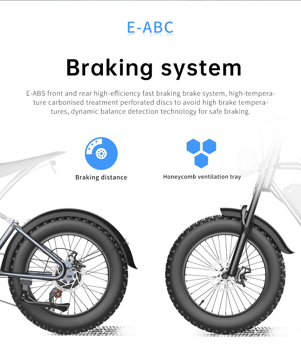 EKX T1 1000W Fat Tire Electric Bike – 48V 20Ah