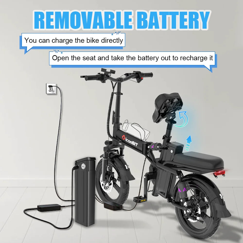 400W Fat Tire Folding Ebike – 48V 30AH