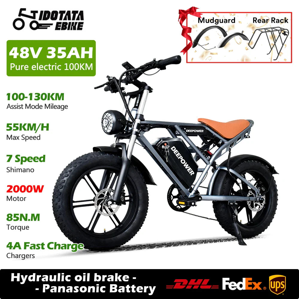 IDOTATA-S7 2000W Fat Tire Electric Bike – 48V 70Ah