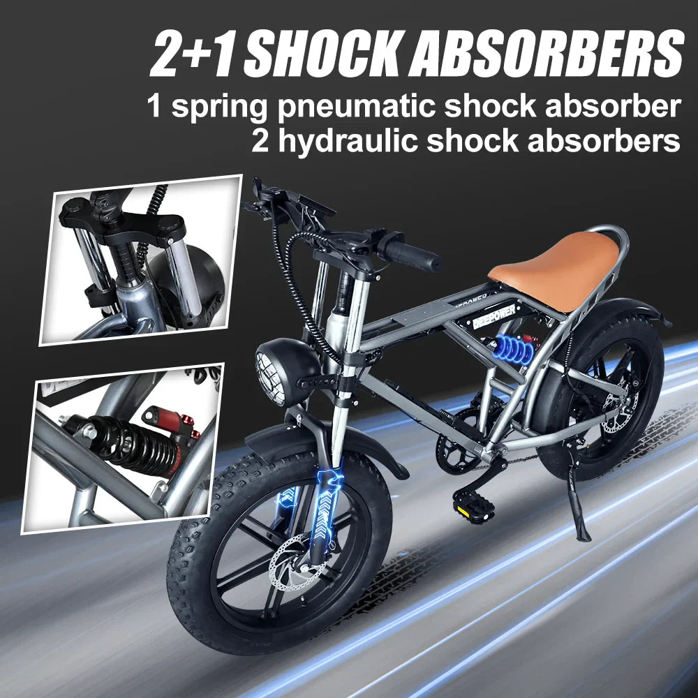 IDOTATA Moped Fat Tire Electric Bike
