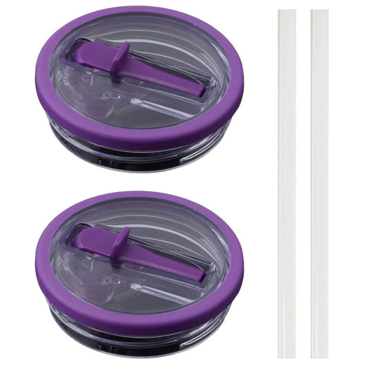 2PCS Purple 40oz Tumbler Flip Straw Lid Replacement