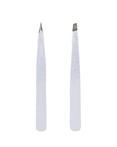 Amazon Basics Eyebrow Tweezers - Stainless Steel, 2 Pack