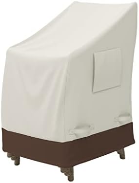 Amazon Basics Outdoor Patio Chair Cover Waterproof, Anti-UV, Durable, Beige/Tan