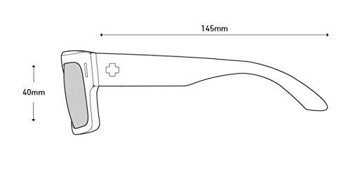 SPY Optic Bowery, Square Sunglasses, Color and Contrast Enhancing Lenses, Black - Gray Polarize Lenses