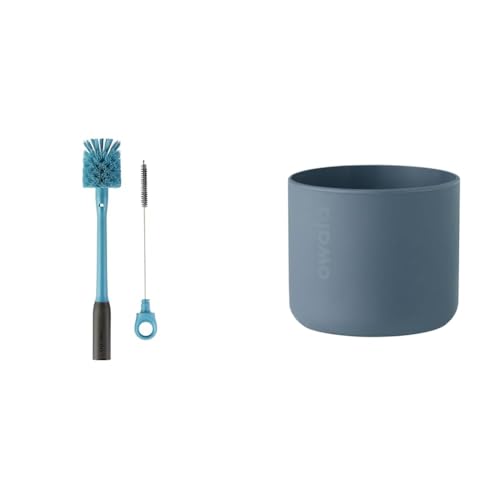 Owala 2-in-1 Water Bottle Brush Cleaner and Water Bottle Straw Cleaner Brush, Water Bottle Brush with Removable Head and Twist n’ Hide Straw Brush, Smokey Blue