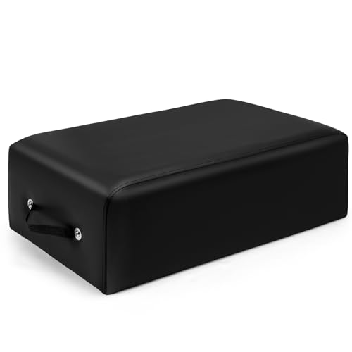 Beeveer Pilates Sitting Box 26 x 15 x 9.5 Inch Pilates Equipment Pilates Accessories Pilates Box for Reformer Body Stamina Stretching Balance Exercise Workout (Black)