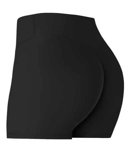 Sunzel Sunzfly Booty Biker Shorts for Women, High Waist Hidden Butt Scrunch Workout Yoga Dance Mini Shorts with Tummy Control 2.5" Hot Pink Small