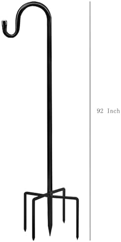 Bird Feeders Pole,Shepherds Hooks for Outdoor 1 Pack 92 Inch Bird Feeders for Outdoors with 5 Prongs Base Hanging Planters for Outdoor