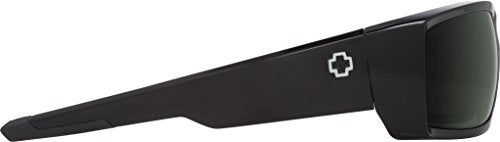 Spy Optic Men's General Rectangular Sunglasses, Black/Happy Gray/Green, 60 mm