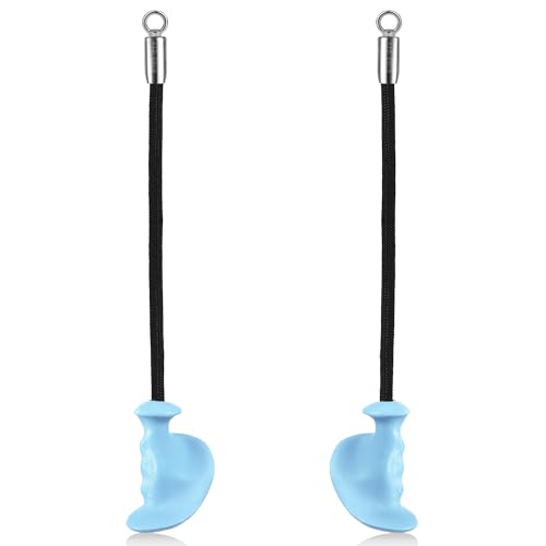 HXD-ERGO Single Tricep Rope Set of 2, Tricep Pull down Rope with Ergonomic Grip for Cable Machine - Single Arm Tricep Pull Down Cable attachment for Rope Cable Curl, Overhead Triceps Extension (Blue)