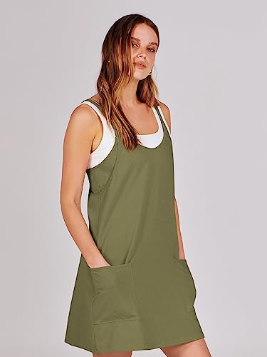 ANRABESS Women Summer Mini Romper Dress Workout Tennis Active Sports Athleisure Outfits built in Shorts Trendy Vacation Army Green Small