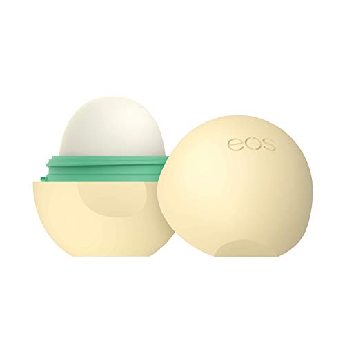 eos 100% Natural & Organic Lip Balm Sphere- Vanilla Bean, All-day Moisture, Dermatologist Recommended for Sensitive Skin, Lip Care Products, 0.25 oz (Pack of 2)