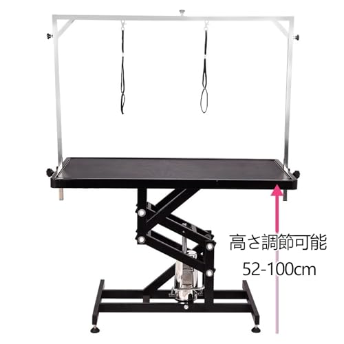Hydraulic Lifting Dog Grooming Table, Pet Grooming Table, Adjustable Height 52-100cm, Thickened Steel Frame and Rubber Tabletop, for Small Medium Large Pets(96 * 65 * 52-100cm)