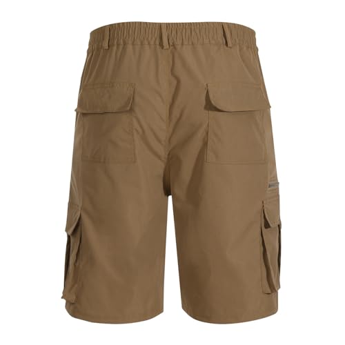 Cargo Shorts for Men 2024 Elastic Waist Bermuda Shorts Lightweight Casual Outdoor Hiking Shorts with Multi Pockets Mens Elastic Waist Cargo Shorts