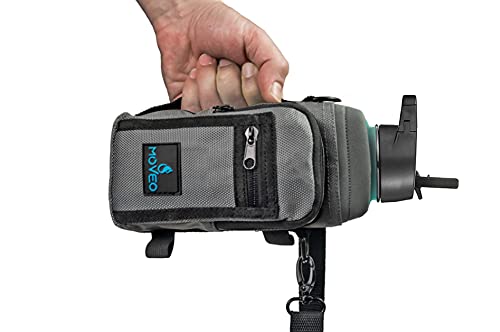 Moveo Water Bottle Holder/Carrier — Insulated w/Adjustable Shoulder Strap and Front Pockets - Comfortable Crossbody Water Bottle Holder - Water Bottle Sling Fits 16oz to 25oz Bottles