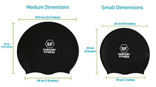Sargoby Fitness Kids Swim Cap for Braids and Dreadlocks Including Long Hair Locs Extra Large Swim Cap for Kids Children Swim Cap for Braids Child's Dreads Swim Cap Kids Shower Cap (Small, Black)