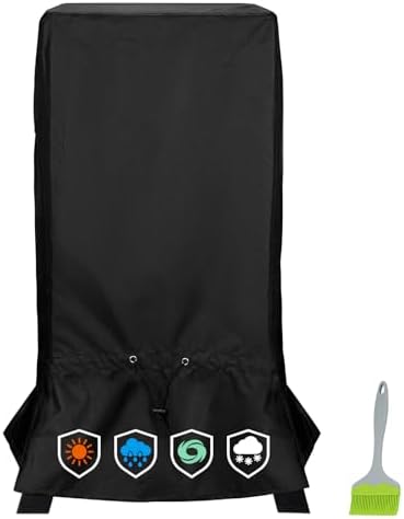 30-inch Waterproof Smoker Cover fits for Masterbuilt/East Oak and Most 30-inch Vertical Smoker Models with or Without Legs, Foldable Skirt,25.5"x 25.5" x 41.5",Heavy Duty 600D Polyester