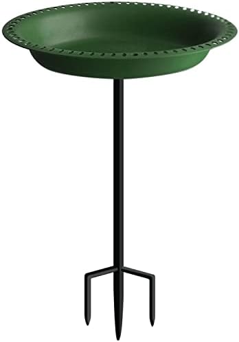 Garbuildman 28-inch Lightweight Birdbaths Antique Decoration Detachable Birdfeeder & Bird Bath for Outdoor Garden, Oblong Dark Green