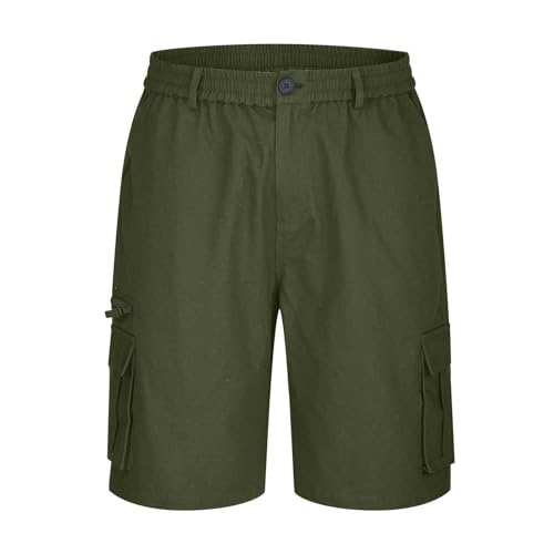 APIVOE Cargo Shorts for Men Summer Elastic Waist Shorts Lightweight Work Long Shorts Big and Tall Cargo Shorts with Pockets