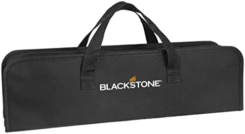 Blackstone 5481 Tabletop 5 Piece Griddle Tool Kit- Outdoor Indoor Grill BBQ Utensils, 2 Stainless Steel Spatulas, 1 Classic Tong, 16Oz Squeeze Bottle, 1 Portable Carry Bag, Black, Silver, White