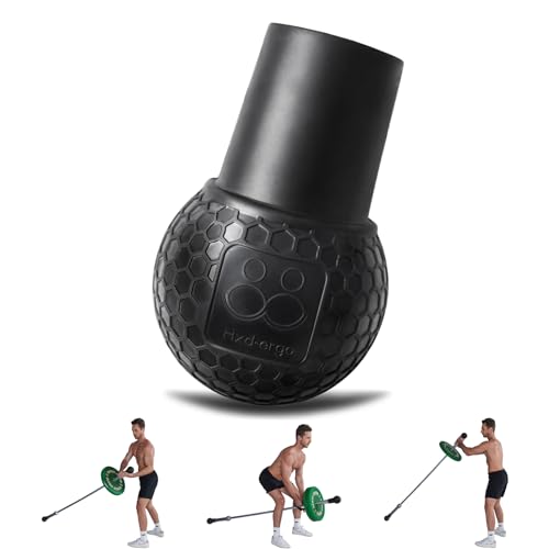 HXD-ERGO Landmine Attachment for Barbell, Barbell Bomb for Press, Row, Spin, Split Squats, Natural Rubber Barbell Landmine Attachments, T Bar Row Attachment Fits 2 Inch Olympic Bars（Black）