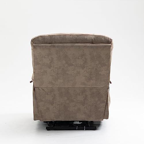 FANYE Electric Power Lift Recliner Chair for Elderly with Massage and Heat, Microfiber Upholstery 3 Positions Adjustable Standard Size Armchair W/ 2 Remote Controllers & Side Pockets