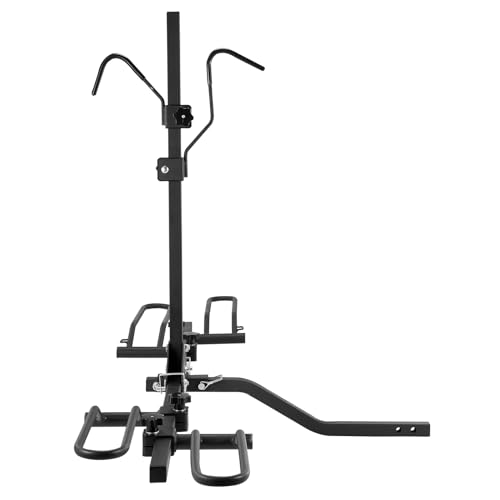 VEVOR Hitch Mount Bike Rack, 80 LBS Capacity Ebike Rack, 2-Bike Platform Style for 1.25-/2-inch Hitch Receiver, Titling and Folding Bike Carrier with Tires up to 2.4" Wide, for Car, SUV, Truck, RV