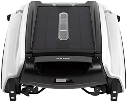 Betta SE Solar Powered Automatic Robotic Pool Surface Skimmer Cleaner with 24/7 Continuous Cleaning Battery Power and Re-Engineered Twin Salt Chlorine Tolerant Motors (White)