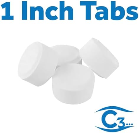 1" Stabilized Chlorine Tablets for Swimming Pool | Slow Dissolving Chlorinating Tabs for Above Ground or Inground Pools, & Spas/Hot Tubs | 5 lbs