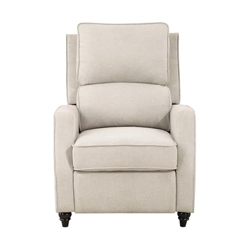 Lexicon Push Back Recliner Chair Living Room, Reclining Sofa Chair, Modern Recliner Sofa Chair, Fabric Recliner Arm Chair for Living Room/Office/Apartment, Beige