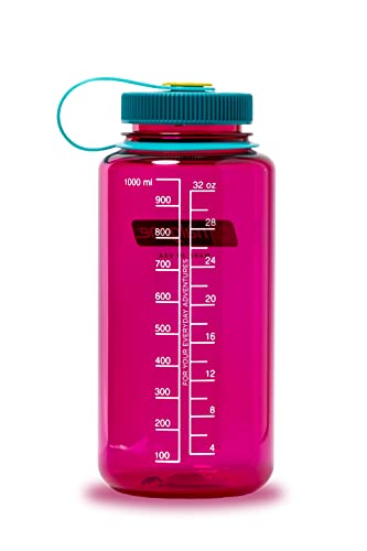 Nalgene Sustain Tritan BPA-Free Water Bottle Made with Material Derived from 50% Plastic Waste, 32 OZ, Wide Mouth, Eggplant