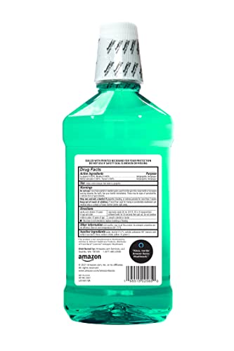 Amazon Basics Antiseptic Mouthwash, Mint, 33.80 Fl Oz, 2 Pack