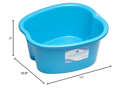 AllSett Health Foot Soaking Bath Basin – Large Size for Soaking Feet | Pedicure and Massager Tub for at Home Spa Treatment | Callus, Fungus, Dead Skin Remover, Blue
