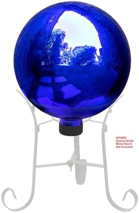 Alpine Corporation 10" Diameter Indoor Outdoor Glass Gazing Globe Festive Yard Decor, Blue