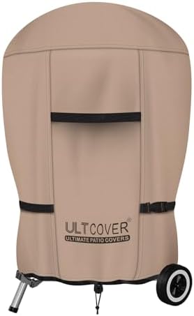ULTCOVER Outdoor Waterproof Charcoal Kettle Grill Cover for Most 18 inch Round Smoker Size Up to 23” Dia x 32” H