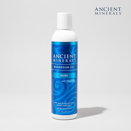 Ancient Minerals Magnesium Gel Ultra with OptiMSM and Aloe Vera - Topical Magnesium Gel Formula with MSM Best Used for Massage and Topical Application (8oz)