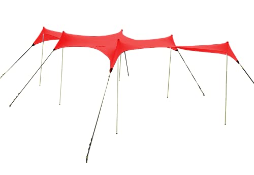 Neso Party Tent, 8 Ft Height, 11X22 Ft, 23 Pounds, Canopy Event Tent for On and Off The Beach (Lehua Red)
