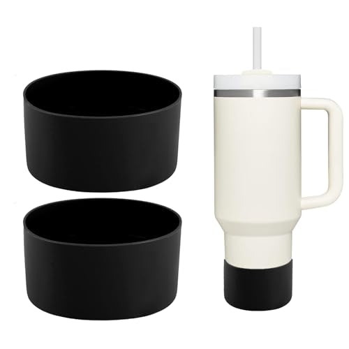 HEYSKAY 2pcs Protective Flask Silicone Boot Base for Stanley Quencher Adventure 40oz & Stanley IceFlow 20oz 30oz Tumbler, and Compatible with 12-24oz Hydro Sport Water Bottles,Yeti and More